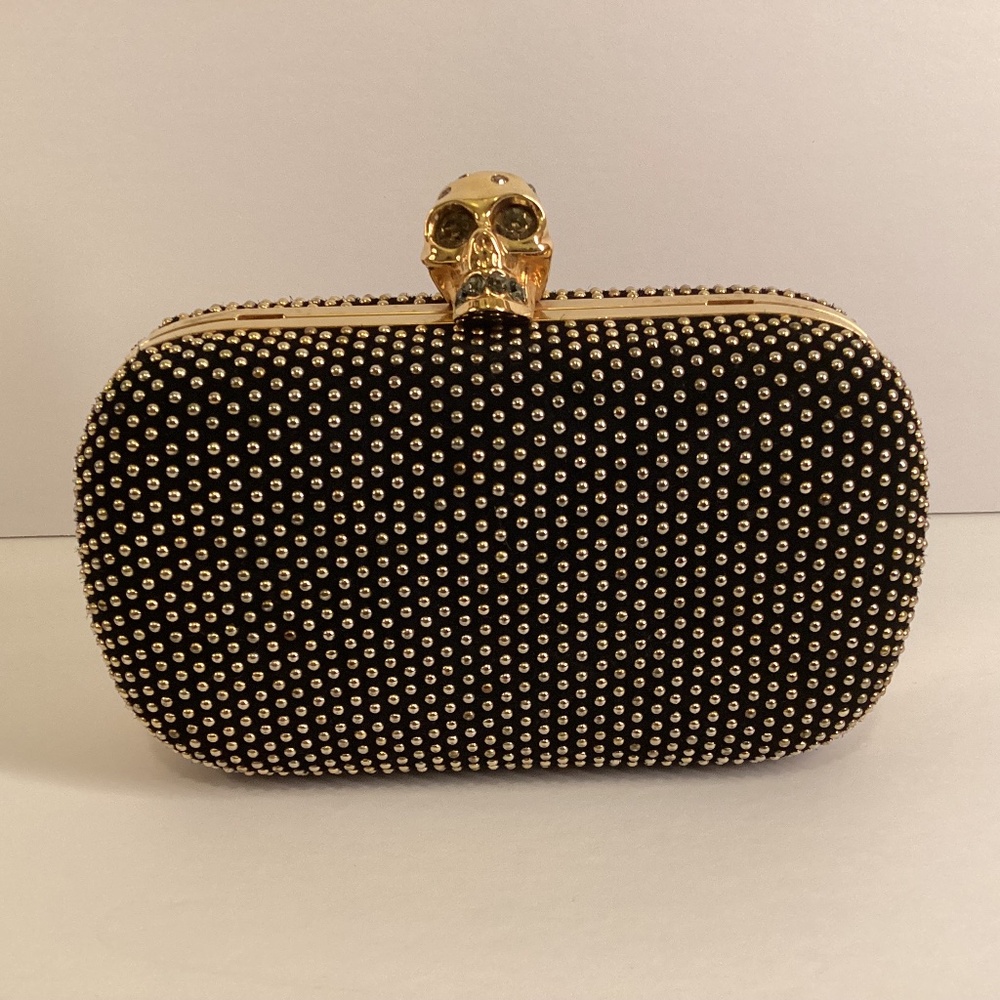 Alexander McQueen Studded Skull Box Clutch